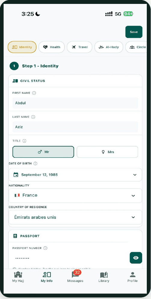 Info saya · identitas & paspor